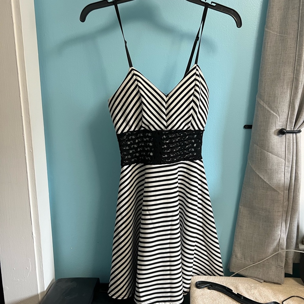 Black and White Striped Dress